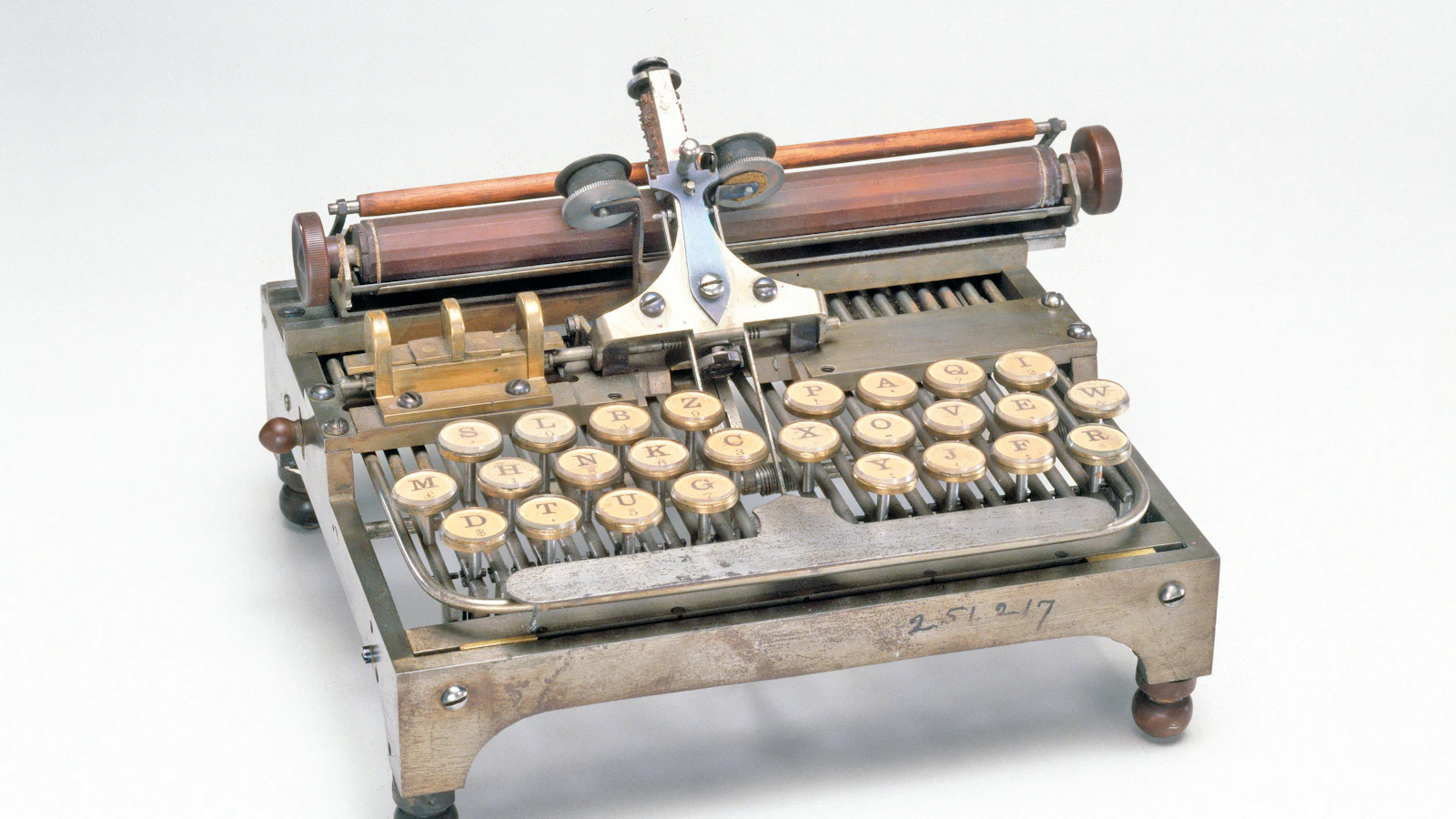 An antique typewriter from the Smithsonian collection, a machine that prints exactly what it is given and nothing it was not — the standard an executable item has to meet